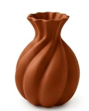 Handmade Ceramic Vase, Modern Sculptural Flower Centerpiece, Burgundy Spiral Vase