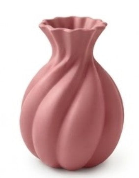 Handmade Ceramic Vase, Modern Sculptural Flower Centerpiece, Burgundy Spiral Vase