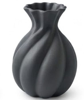 Handmade Ceramic Vase, Modern Sculptural Flower Centerpiece, Burgundy Spiral Vase