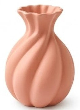 Handmade Ceramic Vase, Modern Sculptural Flower Centerpiece, Burgundy Spiral Vase