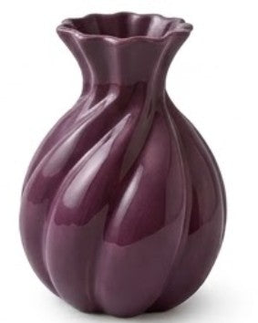 Handmade Ceramic Vase, Modern Sculptural Flower Centerpiece, Burgundy Spiral Vase