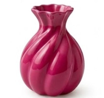 Handmade Ceramic Vase, Modern Sculptural Flower Centerpiece, Burgundy Spiral Vase