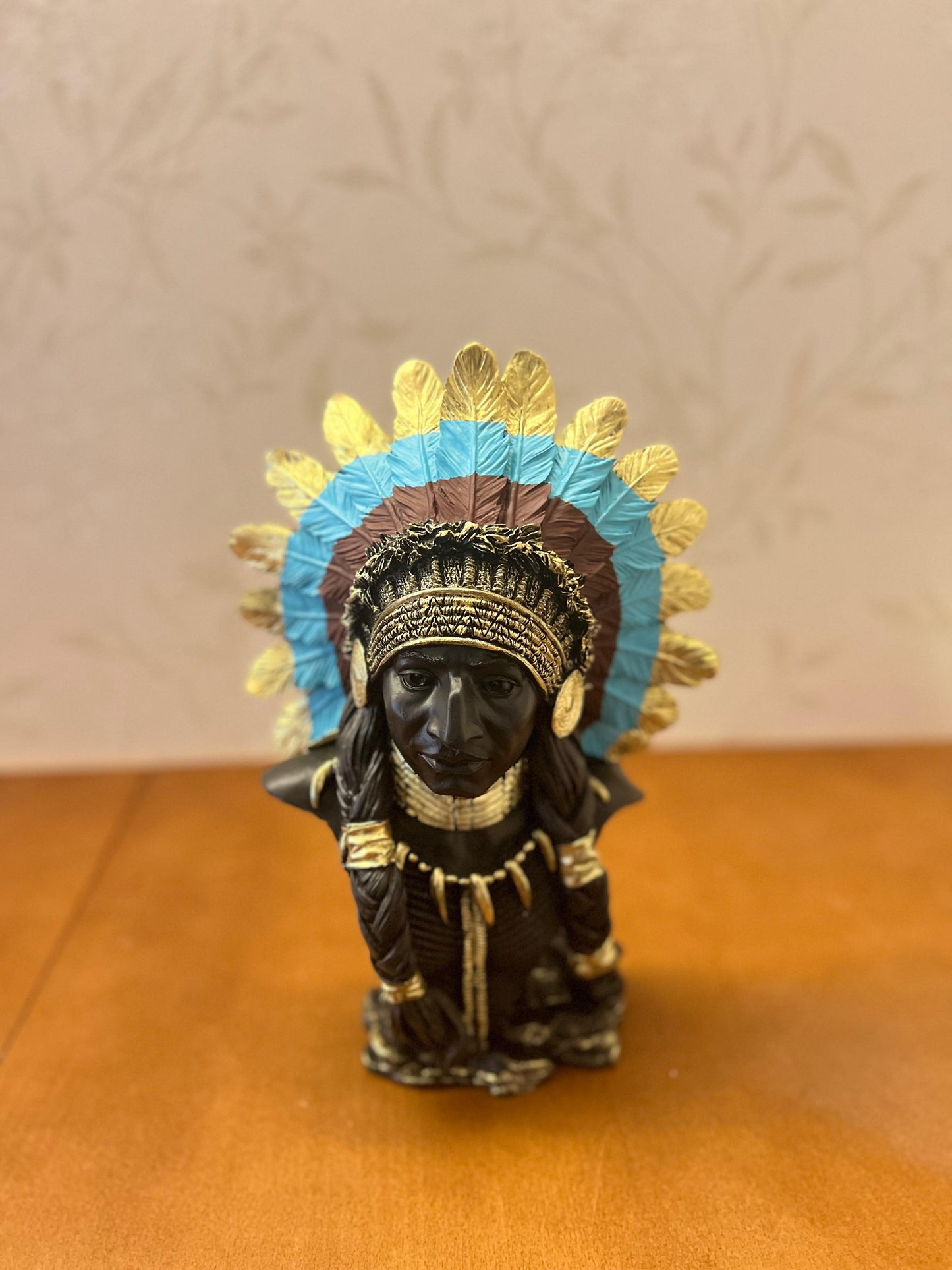 Native American Chief Bust, Tribal Warrior Sculpture, Native American Chief, Western Decor, Indian Chief Bust, Polyester Chief Sculpture, Indian Chief Decor, Indian Chief Sculpture