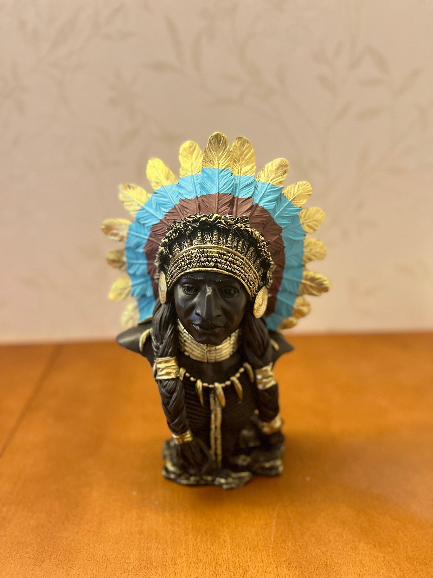 Native American Chief Bust, Tribal Warrior Sculpture, Native American Chief, Western Decor, Indian Chief Bust, Polyester Chief Sculpture, Indian Chief Decor, Indian Chief Sculpture