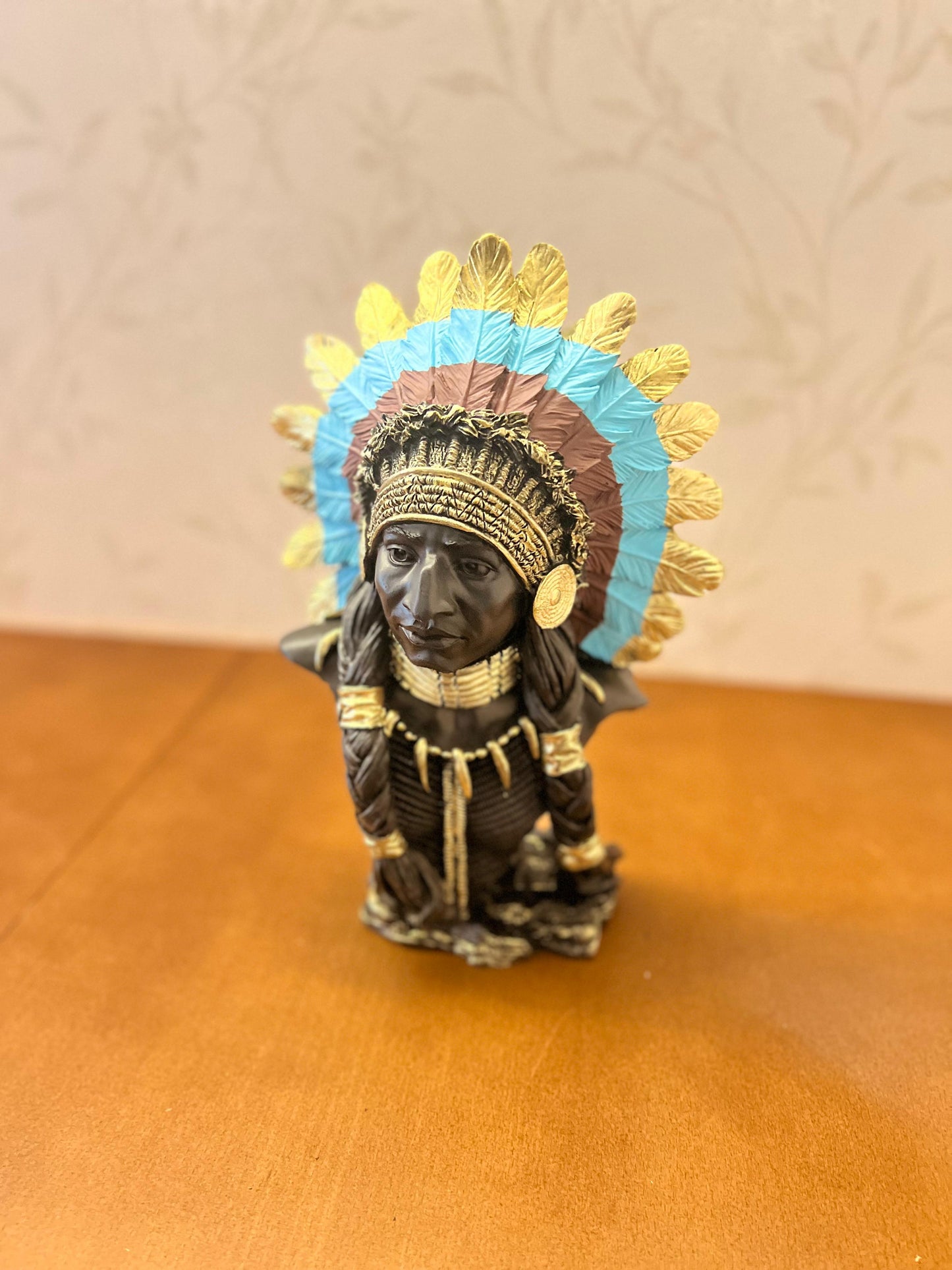 Native American Chief Bust, Tribal Warrior Sculpture, Native American Chief, Western Decor, Indian Chief Bust, Polyester Chief Sculpture, Indian Chief Decor, Indian Chief Sculpture