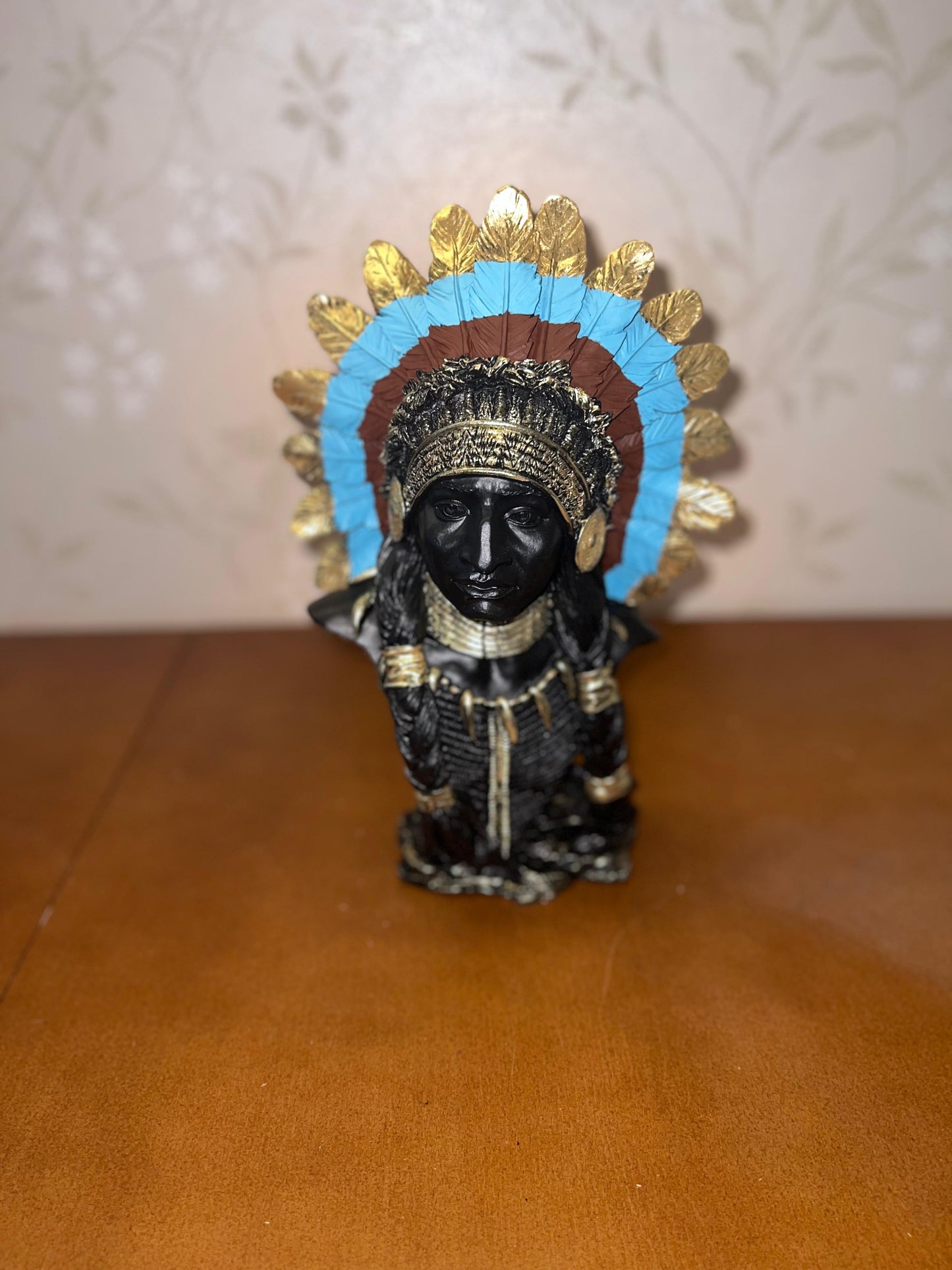 Native American Chief Bust, Tribal Warrior Sculpture, Native American Chief, Western Decor, Indian Chief Bust, Polyester Chief Sculpture, Indian Chief Decor, Indian Chief Sculpture