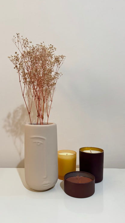 Abstract Face Vase for dried flowers, Ceramic Face Vase, Boho Home Decor, Dried Flower Vase, Scandinavian Style Vase, Minimalist Vase