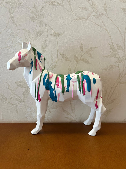 Zebra Statue, Geometric Zebra Sculpture, Cubic Zebra Statue, Abstract Zebra Sculpture, Zebra Figurine with Geometric Style, Zebra Sculpture