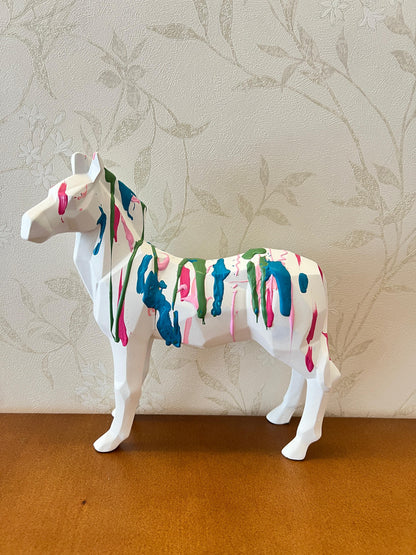 Zebra Statue, Geometric Zebra Sculpture, Cubic Zebra Statue, Abstract Zebra Sculpture, Zebra Figurine with Geometric Style, Zebra Sculpture