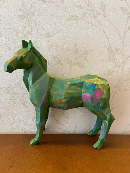 Zebra Statue, Geometric Zebra Sculpture, Cubic Zebra Statue, Abstract Zebra Sculpture, Zebra Figurine with Geometric Style, Zebra Sculpture