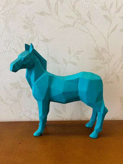 Zebra Statue, Geometric Zebra Sculpture, Cubic Zebra Statue, Abstract Zebra Sculpture, Zebra Figurine with Geometric Style, Zebra Sculpture