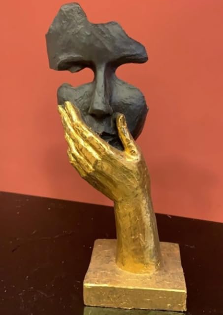 Modern Art Bust, Hand And Face Statue, Unique Home Decor, Abstract Face Sculpture, Modern Art Decor, Abstract Face Decor, Face Decor, Hand And Face Sculpture, Modern Art Statue