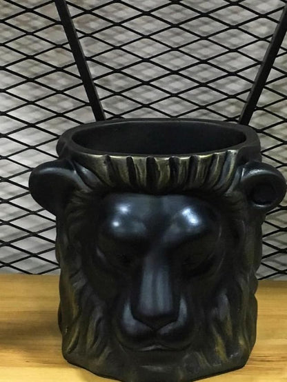 Lion Head Planter, Decorative Animal Pot, Modern Jungle Theme Vase, Unique Home Decor, Gift for Plant Lovers, Lion Head Pot, Lion Planter, Modern Lion Planter, Lion Head Flower Pot