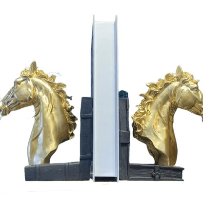 Elegant Horse Bookends, Horse Bookends Decor, Horse Head Bookshelf Decor, Stylish Bookends Gift, Polyester Bookend Set,Horse Statue Bookends