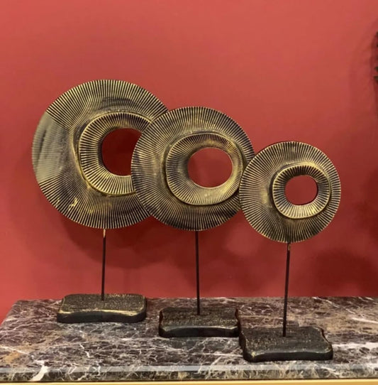Circle Art Sculpture Set of 3, Modern Abstract Decor, Geometric Decor Set, Tabletop Art Decor, Circle Sculpture, Circle Statue, Circle Decor, Circle Objects