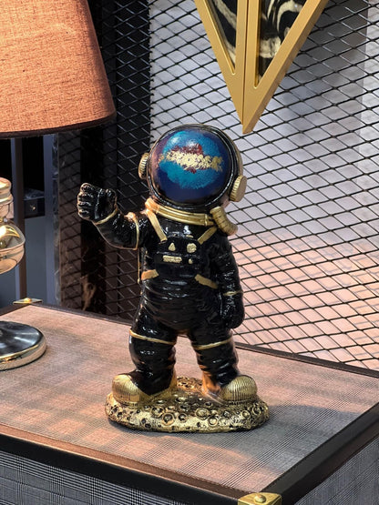 Astronaut On Moon Base, Astronaut Figurine, Space Decor Statue, Space Explorer Ornament, Moon Landing Figurine, Modern Astronaut Sculpture, Astronaut Statue