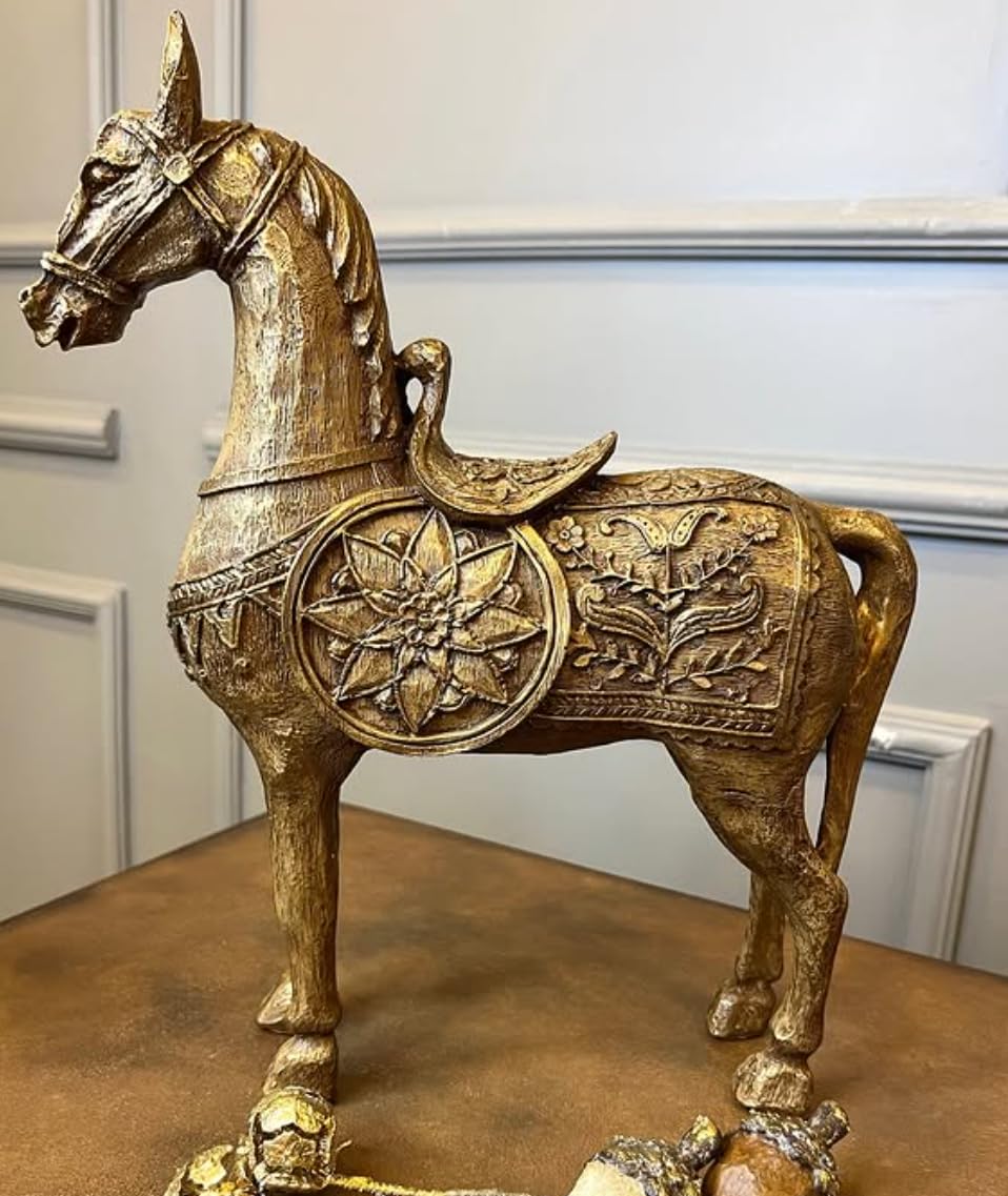 Antique Style Decorative Horse Statue, Ancient Horse Statue, Horse Decor Sculpture, Traditional Horse Statue, Historic Horse Figurine