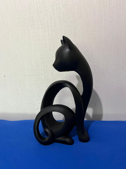 Abstract Cat Sculpture, Minimalist Cat Figurine, Geometric Cat Ornament, Cat Lover Gift, Home Accent, Geometric Cat Statue, Cat Sculpture, Cat Figurine