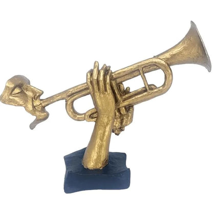 Unique Trumpet Player Statue for Home Decor, Handcrafted Jazz Music Sculpture, Music Themed Home Accent, Trumpet Player Statue, Jazz Decor, Trumpet Player Decor