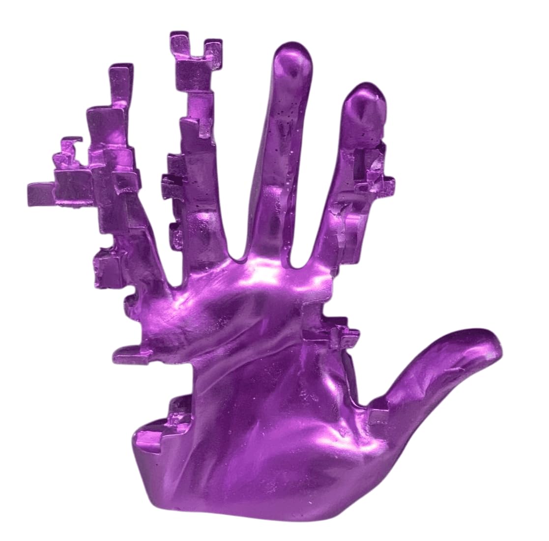Modern Abstract Hand Sculpture, Futuristic Pixel Style Hand Statue, Pixel Style Sculpture, Pixelated Hand Statue, Pixelated Hand Sculpture