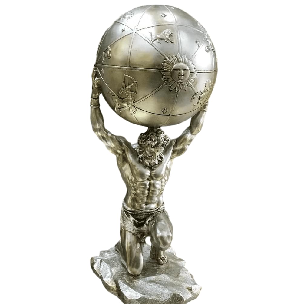 Atlas Holding the Globe Statue, Atlas Figurine, Greek Mythology Decor, Atlas Sculpture, Mythology Art Decor, Mythology Statue, Atlas Bust Decor, Atlas Statue