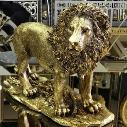 Majestic Lion Statue, Lion Figurine, Handmade Lion Sculpture for Shelf or Desk Display, Lion Statue Decor, Animal Sculpture Gift