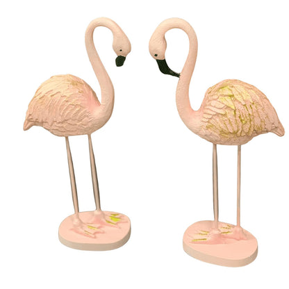 Flamingo Figurine Set, Polyester Flamingo Sculpture, flamingo Figurine, Polyester Flamingo Statue, Flamingo Decor, Handmade Flamingo Art