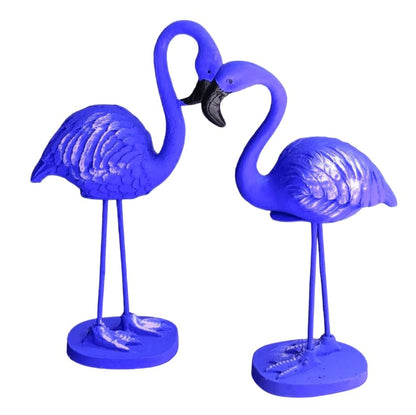 Flamingo Figurine Set, Polyester Flamingo Sculpture, flamingo Figurine, Polyester Flamingo Statue, Flamingo Decor, Handmade Flamingo Art