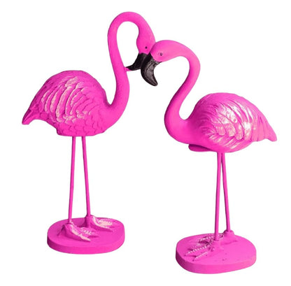 Flamingo Figurine Set, Polyester Flamingo Sculpture, flamingo Figurine, Polyester Flamingo Statue, Flamingo Decor, Handmade Flamingo Art