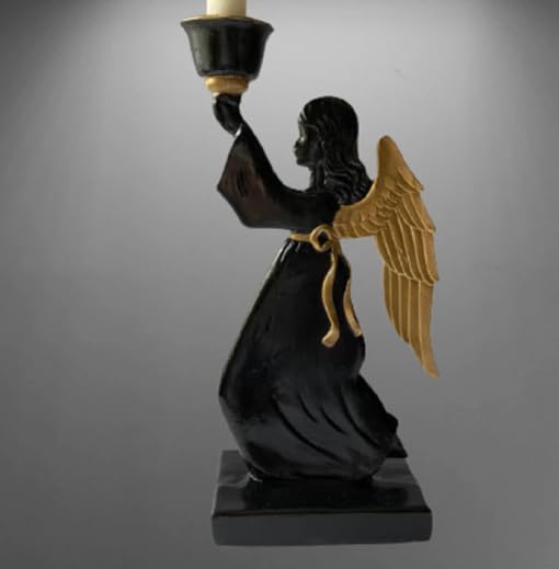 Portacandele a forma di angelo alato, portacandele a forma di angelo, portacandele a forma di angelo, portacandele a forma di bambina, portacandele a forma di statuina di angelo