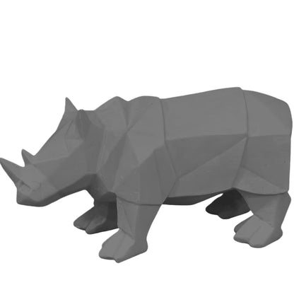 Modern Geometric Rhino Statue in Cubic Design, Geometric Rhino Sculpture, Cubic Rhino Statue, Minimalist Rhino Decor, Abstract Rhino Decor