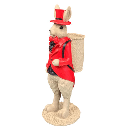 Bunny Figurine with Basket, Rabbit Statue, Rabbit Lover Gift, Unique Bunny Decoration, Rabbit Figurine With Basket, Easter Rabbit Decor, Easter Bunny Decor, Easter Rabbit Statue