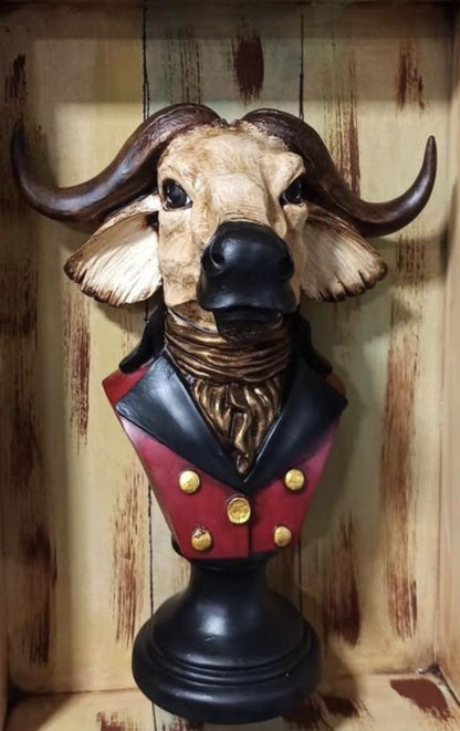 Buffalo Man Statue, Handmade Buffalo Sculpture, Buffalo Head Statue, Elegant Buffalo Head Sculpture, Buffalo Sculpture, Buffalo Man Decor, Buffalo Head Statue, Buffalo Head Sculpture