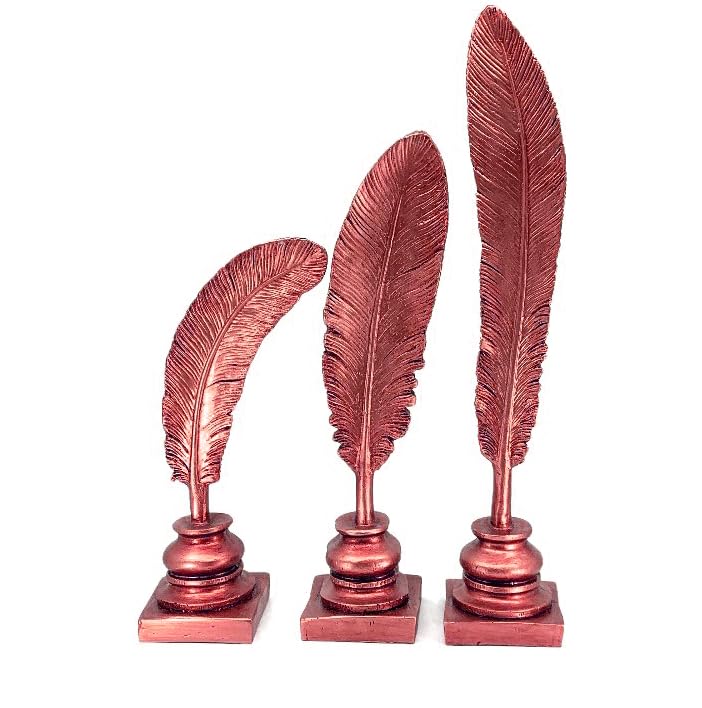 Feather Sculpture Set of 3, Feather Decor, Desk Feather Statue Set, Feather Accent Decor, Feather Statue, Feather Sculpture, Feather Objects, Feather Figurine