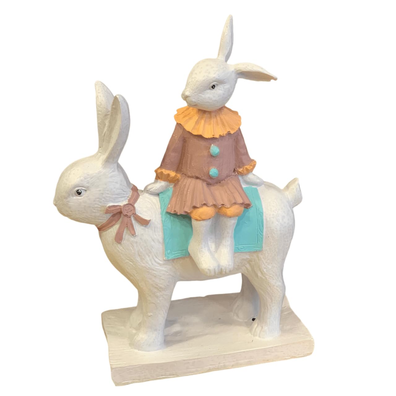 Hasenskulptur auf einem Sockel, handgefertigte Hasen-Dekorstatue, dekorative Hasenornamente, dekorative Hasenfigur, Osterhasenskulptur, Osterhasenskulptur, Osterhasendekoration