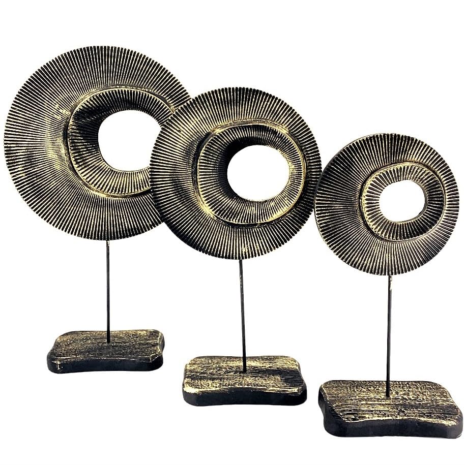 Circle Art Sculpture Set of 3, Modern Abstract Decor, Geometric Decor Set, Tabletop Art Decor, Circle Sculpture, Circle Statue, Circle Decor, Circle Objects