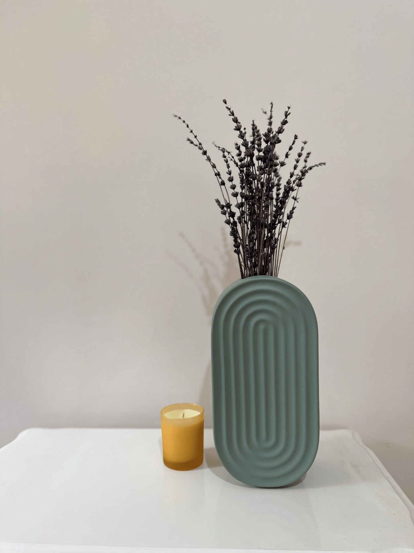Ceramic Oval Ridged Vase, Decorative Oval-shaped Vase, Decorative Tabletop Vase, Modern Vase for Blooms, Scandinavian Style Vase, Oval Ridged Vase, Ridged Vase, Oval Vase