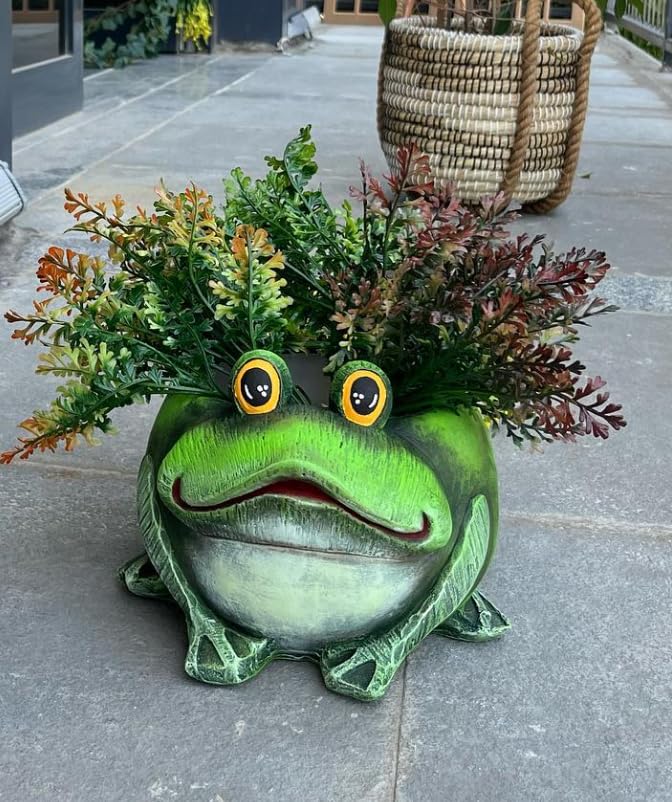 Frog Planter Pot, Frog Shaped Flower Pot Planter, Frog Planter for Indoor, Frog Vase, Frog Themed Vase, Gift For Frog Lovers, Frog Plant Pot
