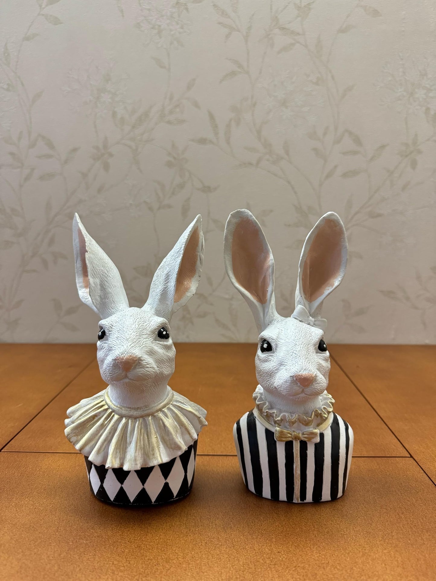 Bunny Bust Figurines, Bunny Bust Decor, Rabbit Figurines Set, Bunny Art Decor, Bunny Decor, Easter Rabbit Figurine, Handmade Rabbit Figurine