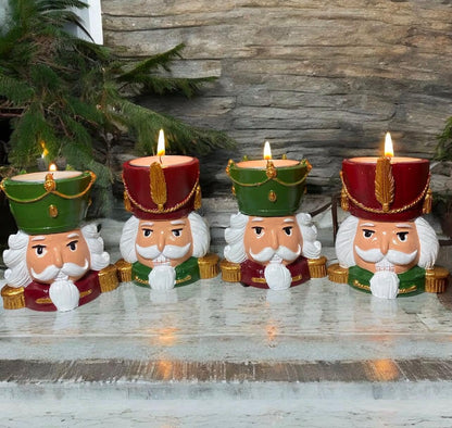 Nutcracker Candle Holders Set of 2, Nutcracker Candle Holders, Festive Nutcracker Decor, Small Holiday Candle Holders, Nutcracker Candle Set, Handmade Candlestick
