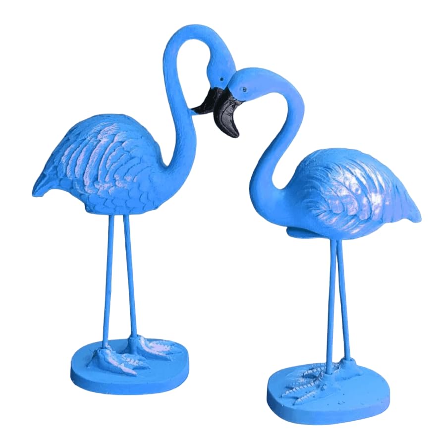 Flamingo Figurine Set, Polyester Flamingo Sculpture, flamingo Figurine, Polyester Flamingo Statue, Flamingo Decor, Handmade Flamingo Art