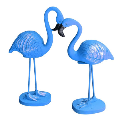 Flamingo Figurine Set, Polyester Flamingo Sculpture, flamingo Figurine, Polyester Flamingo Statue, Flamingo Decor, Handmade Flamingo Art