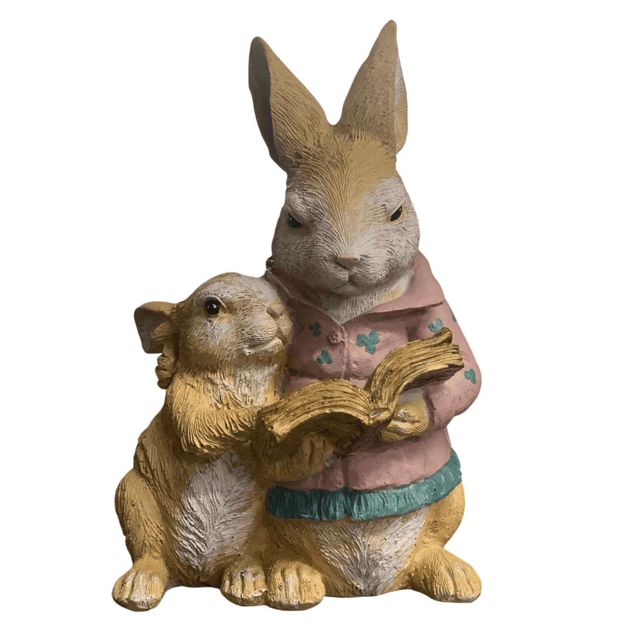 Bunny Reading Figurine, Mother and Baby Rabbit Statue, Easter Home Decor, Rabbit Statue Gift, Bunny Reading Decor, Rabbit Reading Figurine, Rabbit Reading Decor