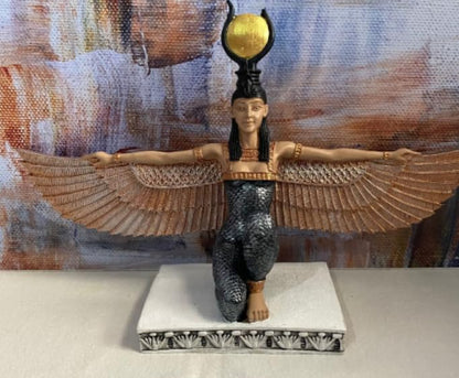 Egyptian Goddess Isis Sculpture, Isis Statue, Winged Isis Goddess Statue, Ancient Egyptian Isis Statue, Handmade Isis Sculpture, Isis Decor