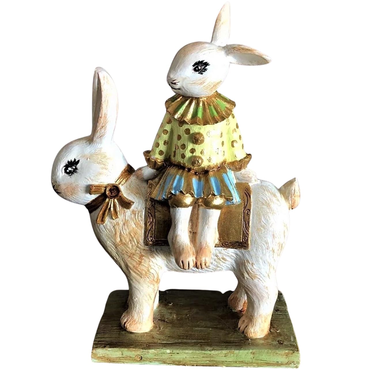 Hasenskulptur auf einem Sockel, handgefertigte Hasen-Dekorstatue, dekorative Hasenornamente, dekorative Hasenfigur, Osterhasenskulptur, Osterhasenskulptur, Osterhasendekoration