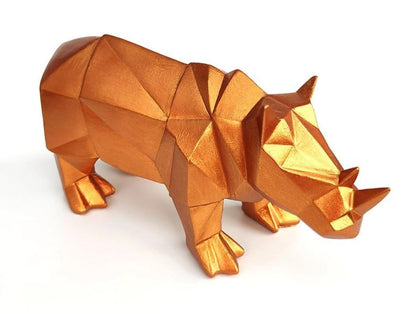 Modern Geometric Rhino Statue in Cubic Design, Geometric Rhino Sculpture, Cubic Rhino Statue, Minimalist Rhino Decor, Abstract Rhino Decor