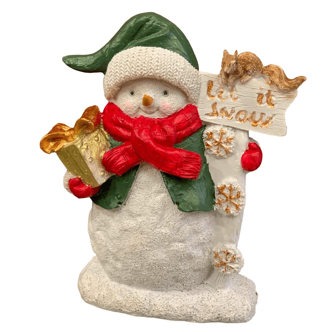 Snowman Squirrel, Festive Snowman Statue, Holiday Snowman Decor, Snowman Decor, Christmas Gift Idea, Christmas Snowman Decor, Snowman Gift, Snowman Sculpture