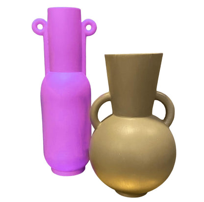 Modern Minimalist Vases Set of 2, Modern Home Decor, Minimalist Vase Set, Modern Vase, Decorative Vase, Round Modern Vase, Rustic Shelf Vase