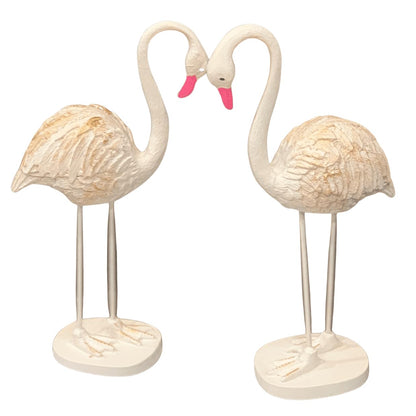 Flamingo Figurine Set, Polyester Flamingo Sculpture, flamingo Figurine, Polyester Flamingo Statue, Flamingo Decor, Handmade Flamingo Art