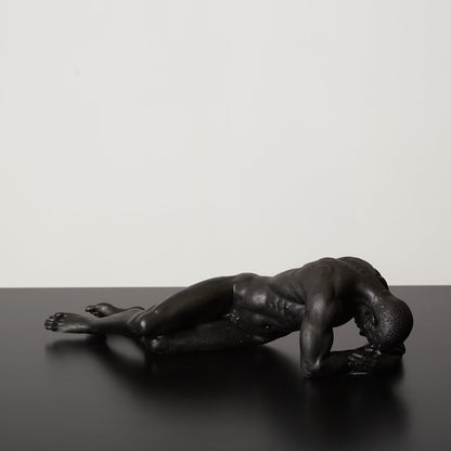 Scultura di figura maschile sdraiata, statua astratta del corpo umano, statua artistica di figura maschile, opera d'arte del corpo maschile, scultura di figura maschile, scultura maschile, statua maschile, decorazione maschile
